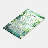 Post-it® Aquarelle botanique Fleurs blanches Feuilles verte (Incliné)