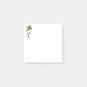 Post-it® Aquarelle botanique ligne esthétique art tournesol