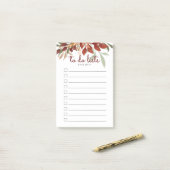 Post-it® Aquarelle Bourgogne Scarlet Verdure (Sur un bureau)