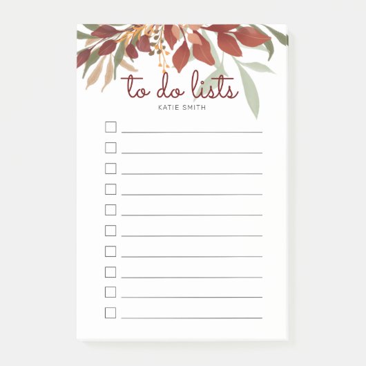 Post-it® Aquarelle Bourgogne Scarlet Verdure (Devant)