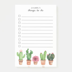 Post-it® Aquarelle Cactus Succulents Flore Blush