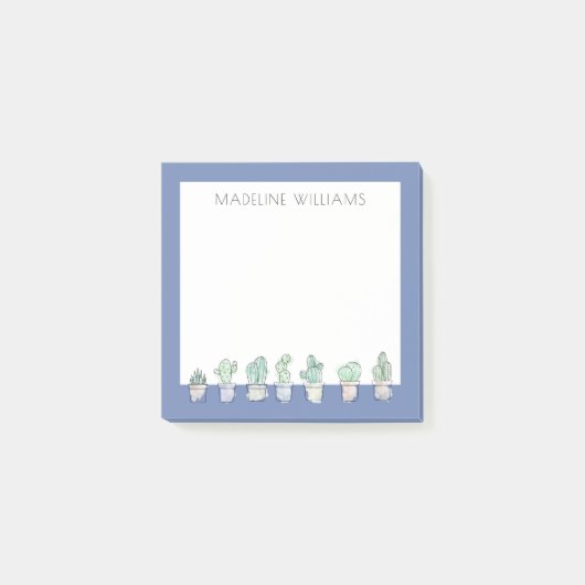 Post-it® Aquarelle Cactus Tout Dans Une Ligne (Devant)
