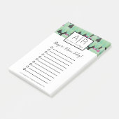 Post-it® Aquarelle Cactus Verdure Botanique Motif vert (Incliné)