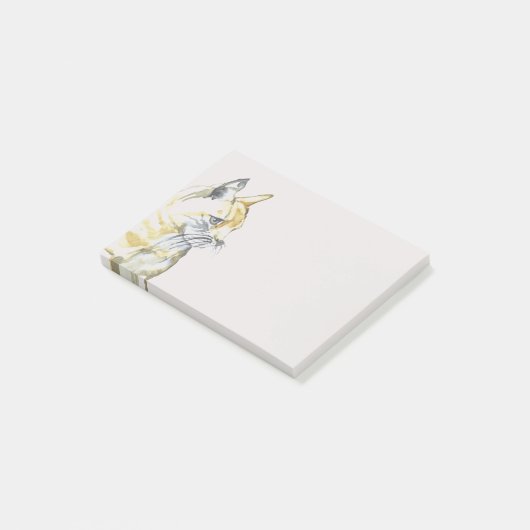 Post-it® Aquarelle Chat Orange White Tabby (Incliné)