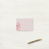 Post-it® Aquarelle Cherry Blossom Tan Monogramme (Sur un bureau)