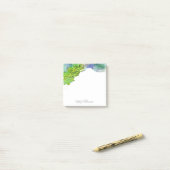 Post-it® Aquarelle, chic vert moderne bleu & aqua (Sur un bureau)