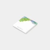 Post-it® Aquarelle, chic vert moderne bleu & aqua (Incliné)