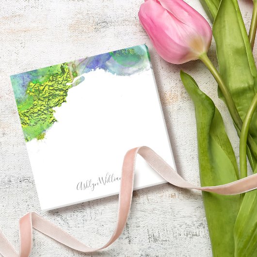 Post-it® Aquarelle, chic vert moderne bleu & aqua