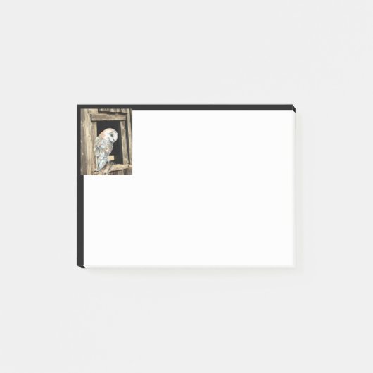 Post-it® Aquarelle Chouette Oiseau dans la fenêtre (Devant)