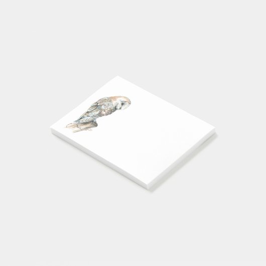 Post-it® Aquarelle Chouette Oiseau Nature Art (Incliné)
