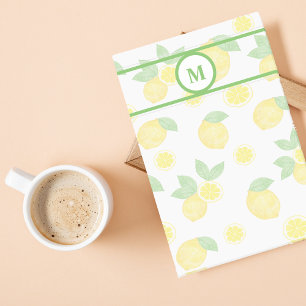 Post-it® Aquarelle citron motif monogramme personnalisé