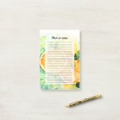 Post-it® Aquarelle Citron Orange Lime Botanique Cuisine (Sur un bureau)