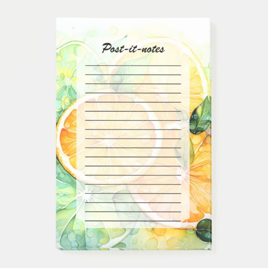 Post-it® Aquarelle Citron Orange Lime Botanique Cuisine (Devant)