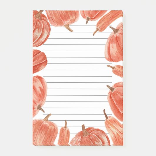 Post-it® Aquarelle Citrouilles thème automne  (Devant)