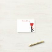 Post-it® Aquarelle Coeur Mode fille Couple (Sur un bureau)