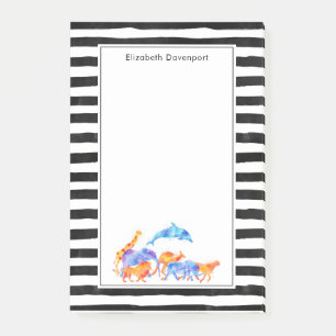 Post-it® Aquarelle colorée du troupeau d'animaux sauvages