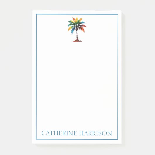 Post-it® Aquarelle colorée Palm Tree personnalisé (Devant)