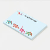 Post-it® Aquarelle colorée personnalisée Dinosaure  (Incliné)