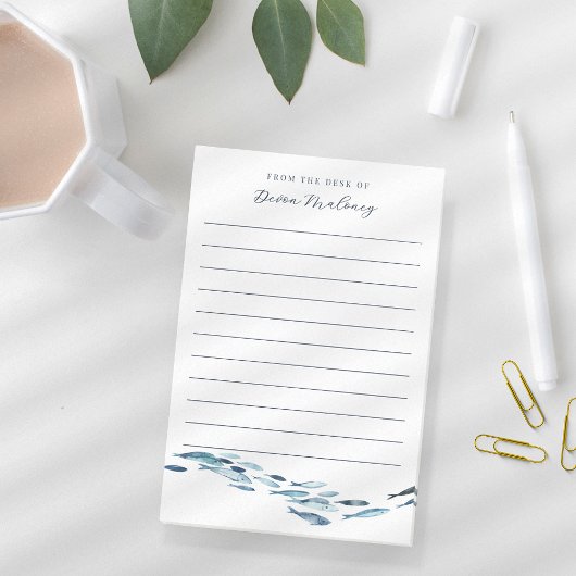 Post-it® Aquarelle côtière Poisson personnalisé