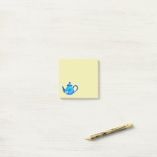 Post-it® Aquarelle couleur bleu teapot (Sur un bureau)