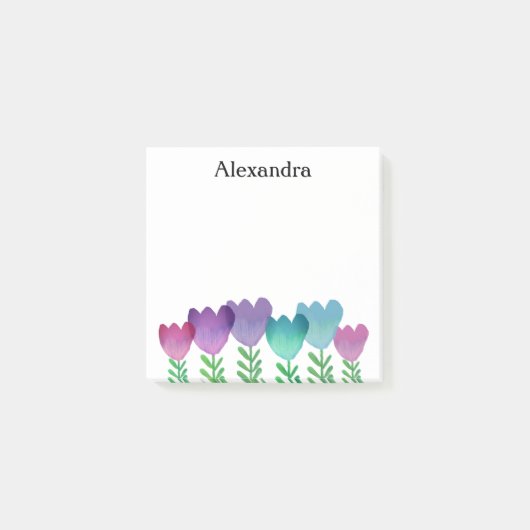 Post-it® Aquarelle couleur mignonne Floral Custom (Devant)