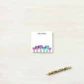 Post-it® Aquarelle couleur mignonne Floral Custom (Sur un bureau)