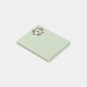 Post-it® Aquarelle Crickadee Bird Holly Wreath (Incliné)