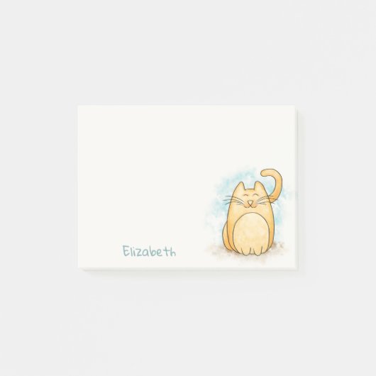 Post-it® Aquarelle Cute Cat - Notes post-it personnalisées (Devant)