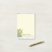 Post-it® Aquarelle Daffodiles Illustration botanique (Sur un bureau)