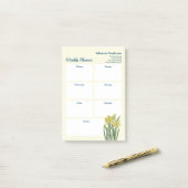 Post-it® Aquarelle Daffodils Botanique Weekly Planner (Sur un bureau)