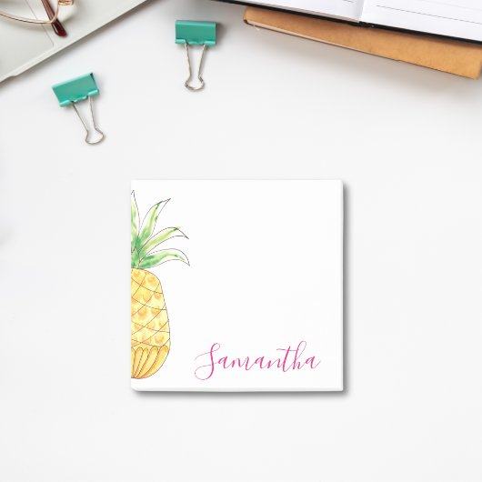 Post-it® Aquarelle d'ananas tropicale personnalisée