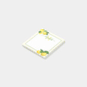 Post-it® Aquarelle de citrons rustiques Monogramme, rayures (Incliné)
