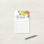 Post-it® Aquarelle de Citrus Mariage botanique (Sur un bureau)