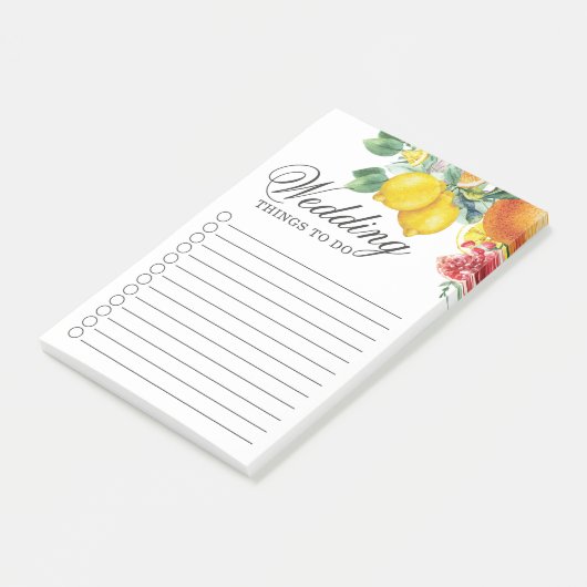 Post-it® Aquarelle de Citrus Mariage botanique (Incliné)