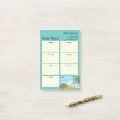 Post-it® Aquarelle de la côte de champs de pavot d'été du p (Sur un bureau)