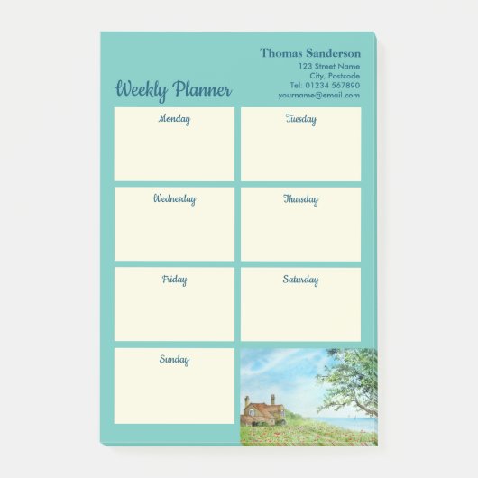 Post-it® Aquarelle de la côte de champs de pavot d'été du p (Devant)