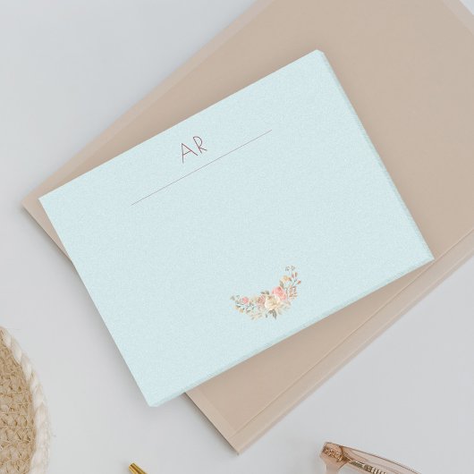 Post-it® Aquarelle de la crème de poisson Mint Florale Mono