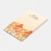 Post-it® Aquarelle de la forêt d'automne Oranges (Incliné)