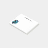 Post-it® Aquarelle de nuit de chat noir personnalisée (Incliné)