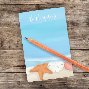 Post-it® Aquarelle de plage Coques Whimsical Coastal Blue