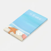 Post-it® Aquarelle de plage Coques Whimsical Coastal Blue (Incliné)