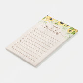 Post-it® Aquarelle de tournesol jaune rustique à faire (Incliné)