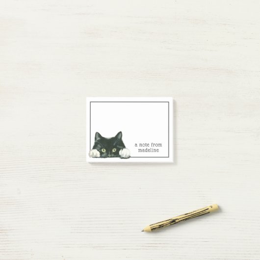 Post-it® Aquarelle douce Kitty | Une note de (Sur un bureau)