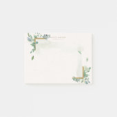 Post-it® aquarelle douce or verdure monogramme post it pas (Devant)
