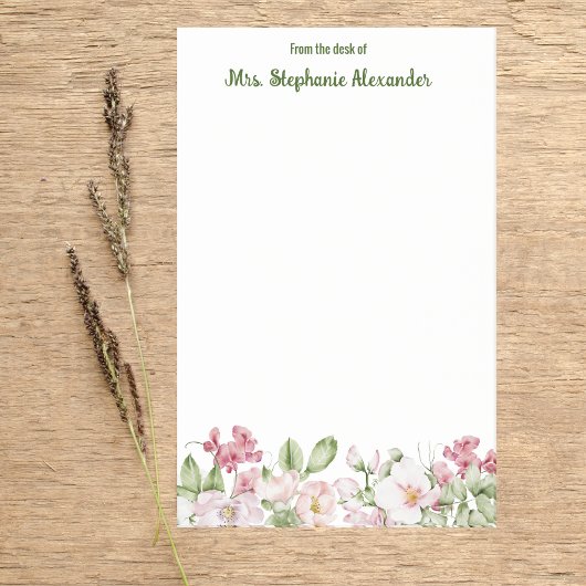 Post-it® Aquarelle Du Bureau De Bordure Fleur Sticky
