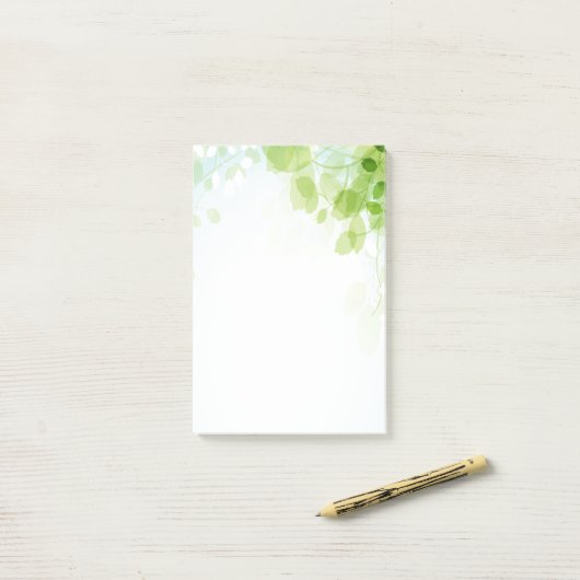 Post-it® Aquarelle Feuille de printemps (Sur un bureau)