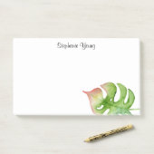 Post-it® Aquarelle Feuille Tropicale Ajouter un nom Publier (Sur un bureau)