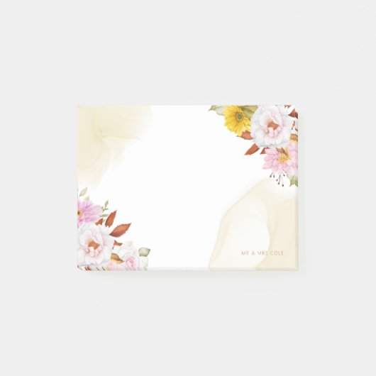 Post-it® Aquarelle Feuilles floraux (Devant)