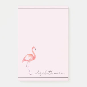 Post-it® Aquarelle Flamant rose rose personnalisé