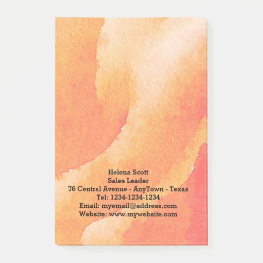 Post-it® Aquarelle Fleur Orange (Devant)